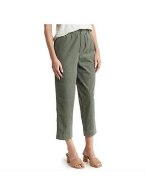 Madewell 100% Cotton Huston Pull-On Crop Pants in sage green Size XL